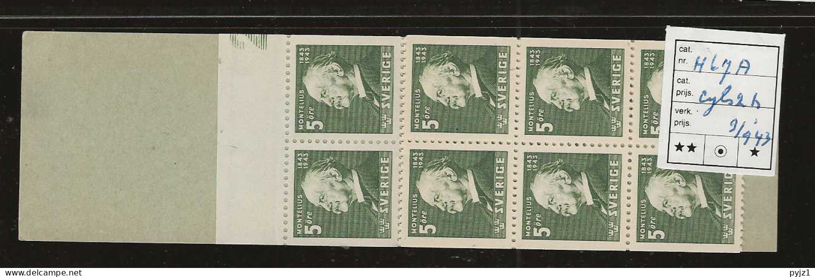 1942 MNH Sweden Booklet Facit H67 Postfris** - 1904-50