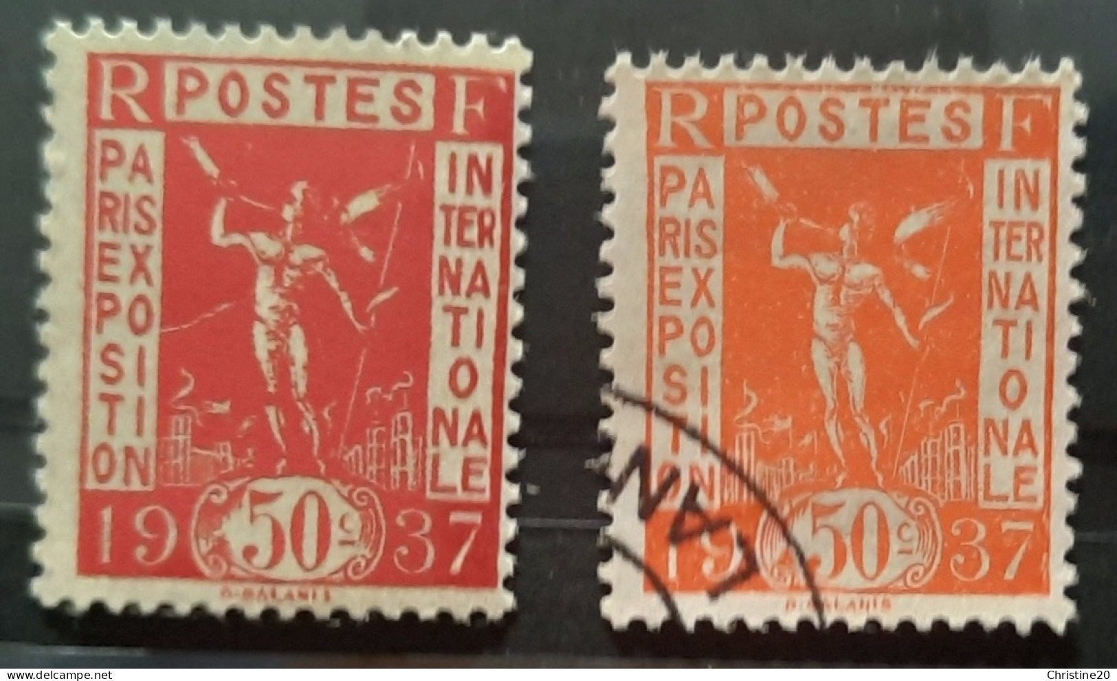 France 1936 N°325A 50 Centimes Rouge Carminé **TB Cote 12500€ Signé Calves  RARE - Unused Stamps