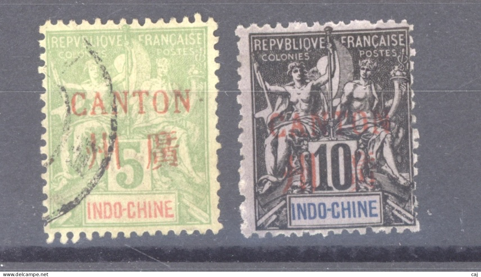 Canton  :  Yv  5-6  (o) - Used Stamps
