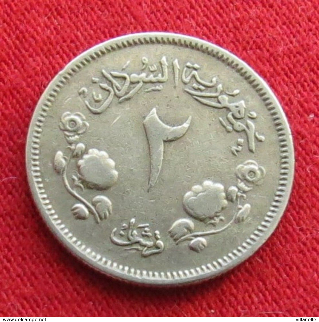 Sudan 2 Ghirsh 1956 KM# 33 Lt 638 *V2T Sudão - Soedan