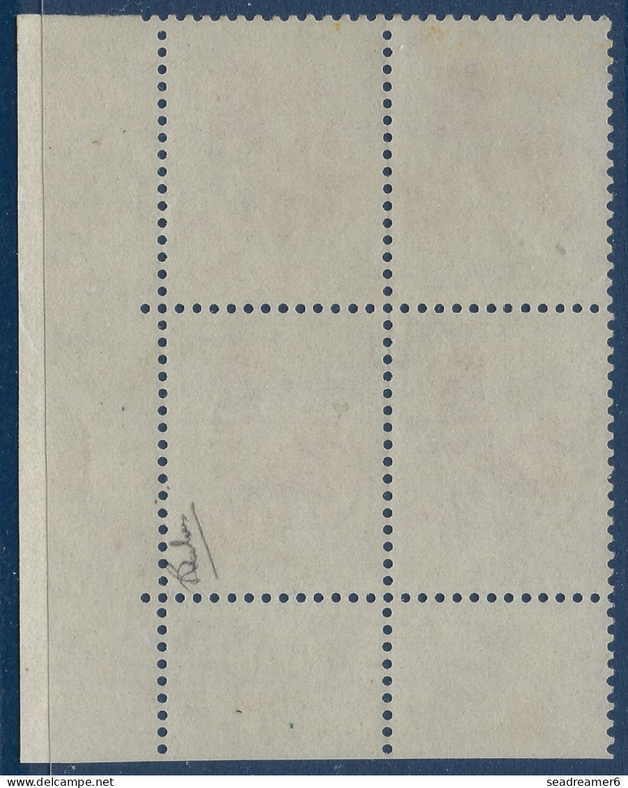 Coq De DECARIS N°1331 0.25c Bloc De 4 Coin Daté Spectaculaire Variété D'impression Du Bleu Très Dépouillé Signé CALVES - 1962-1965 Coq De Decaris