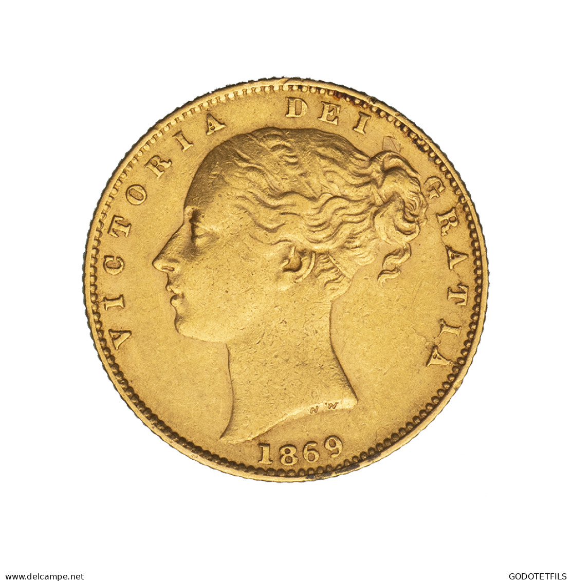 Royaume-Uni Souverain Victoria 1869 Londres - 1 Sovereign