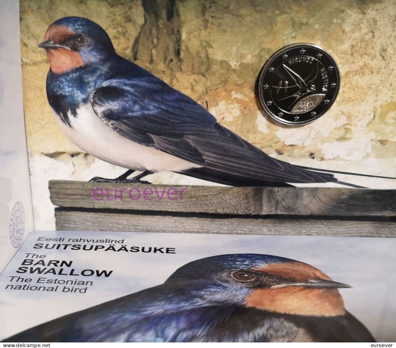 2 Euro Gedenkmünze 2023 Nr. 12 - Estland / Estonia - National Bird Barn Swallow BU Coincard - Estland