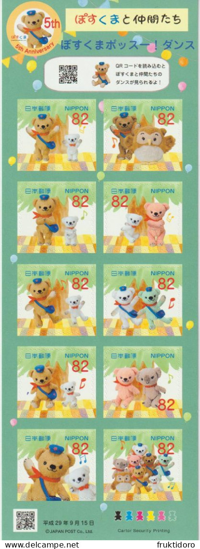 Japan Mi 8722-8731 Posukuma & Friends 5th Anniversary - Posutoast And Kenfukuro - Bear - Koala - Owl 2017 ** - Blokken & Velletjes