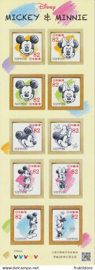 Japan Mi 8372-8381 Disney Characters - Mickey Mouse & Minnie Mouse 2017 ** - Hojas Bloque