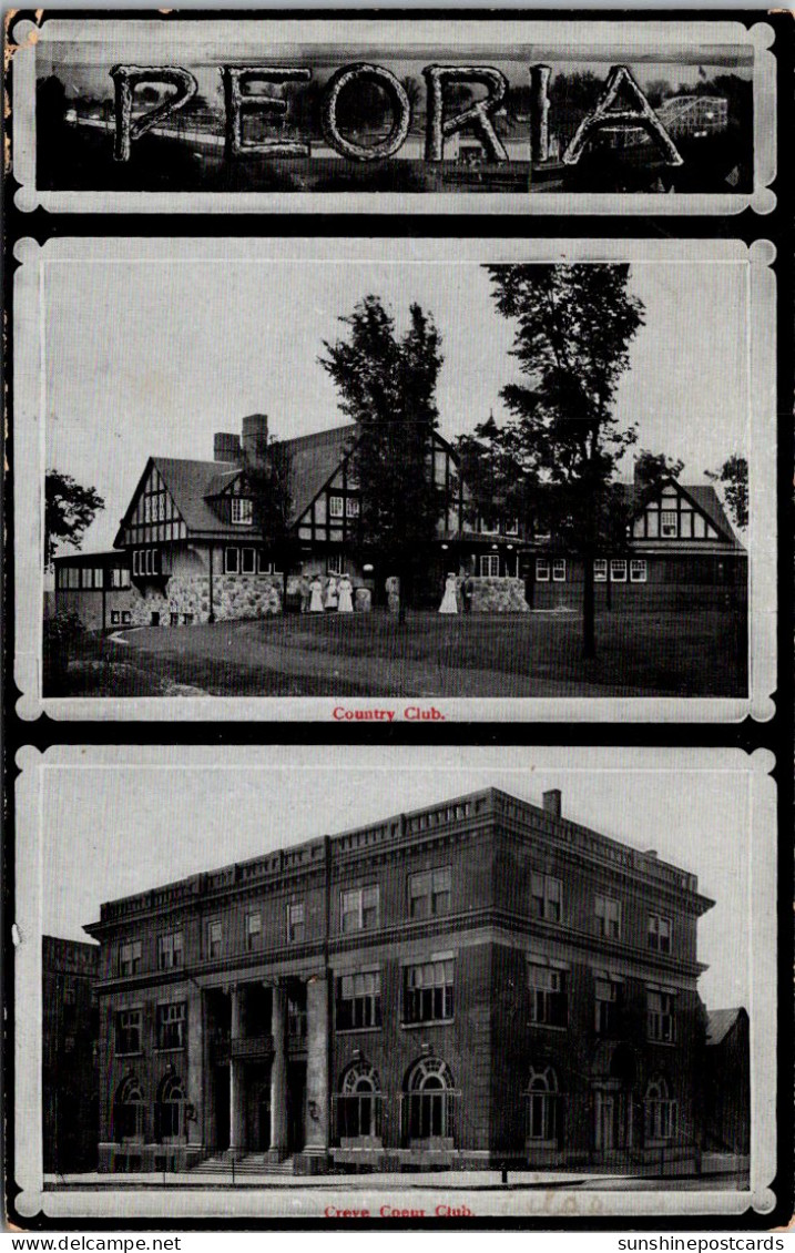 Illinois Peoria Country Club And Creve Coeur Club 1909 - Peoria