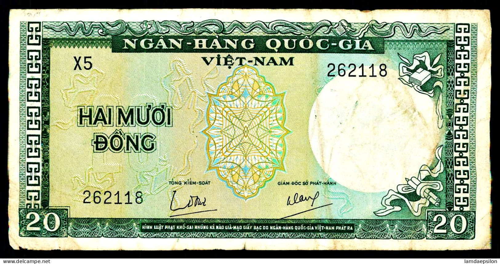 A9  VIET-NAM    BILLETS DU MONDE    BANKNOTES  20 DONG 1964 - Viêt-Nam