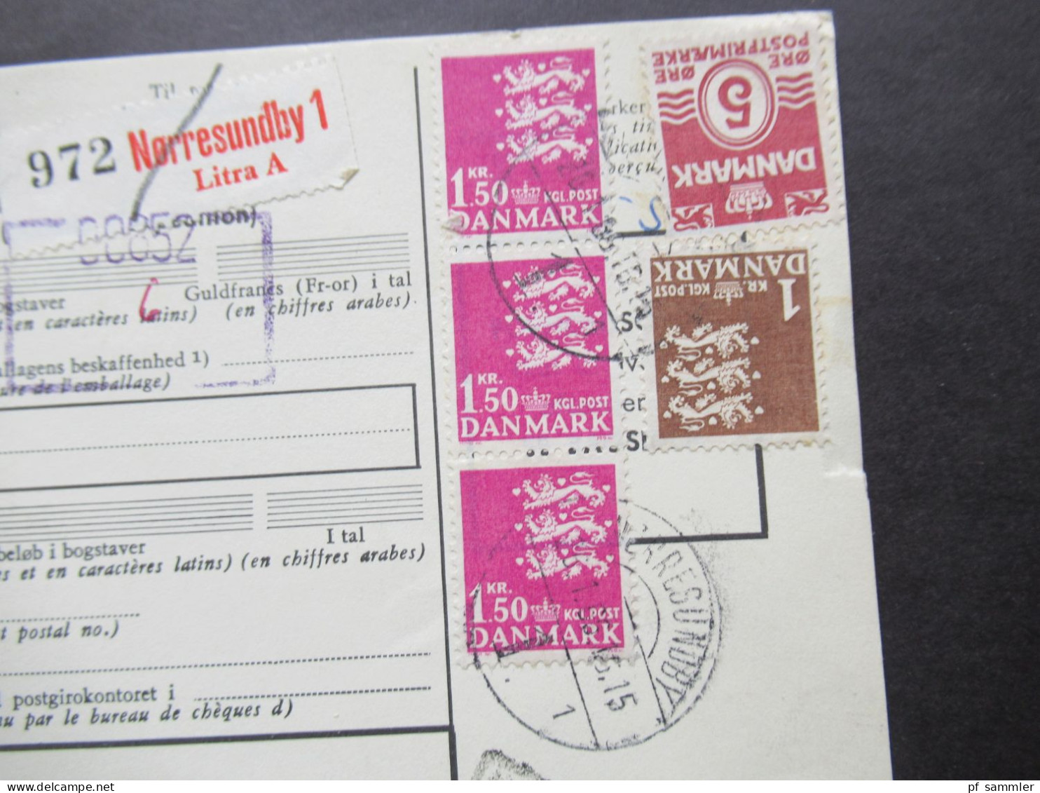 1966 Auslandspaketkarte Nach Brüssel Absender St. Royal Danish Air Force Material Command Supply Depot Noerresundby - Lettres & Documents