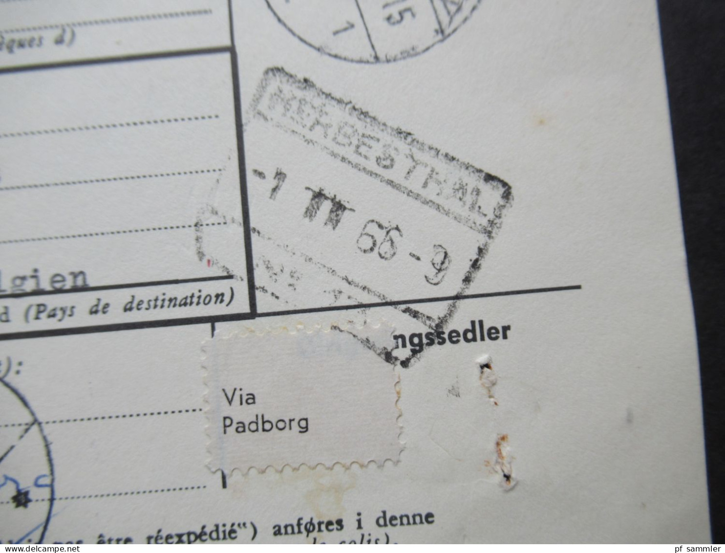 1966 Auslandspaketkarte Nach Brüssel Absender St. Royal Danish Air Force Material Command Supply Depot Noerresundby - Lettres & Documents