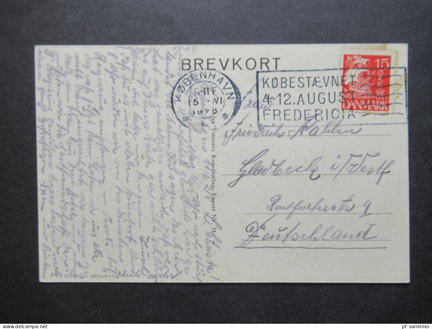 Dänemark 1928 Mi.Nr.168 EF Postkarte Kobenhavn Christiansborg Slot Set Fra Marmorbroen Nach Gladbeck Gesendet - Storia Postale