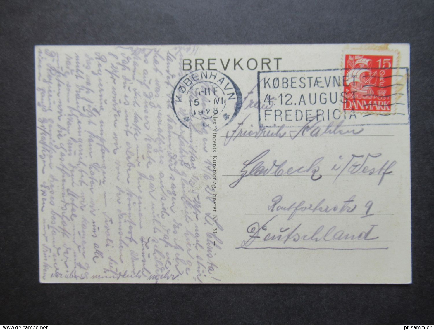 Dänemark 1928 Mi.Nr.168 EF Postkarte Kobenhavn Christiansborg Slot Set Fra Marmorbroen Nach Gladbeck Gesendet - Covers & Documents