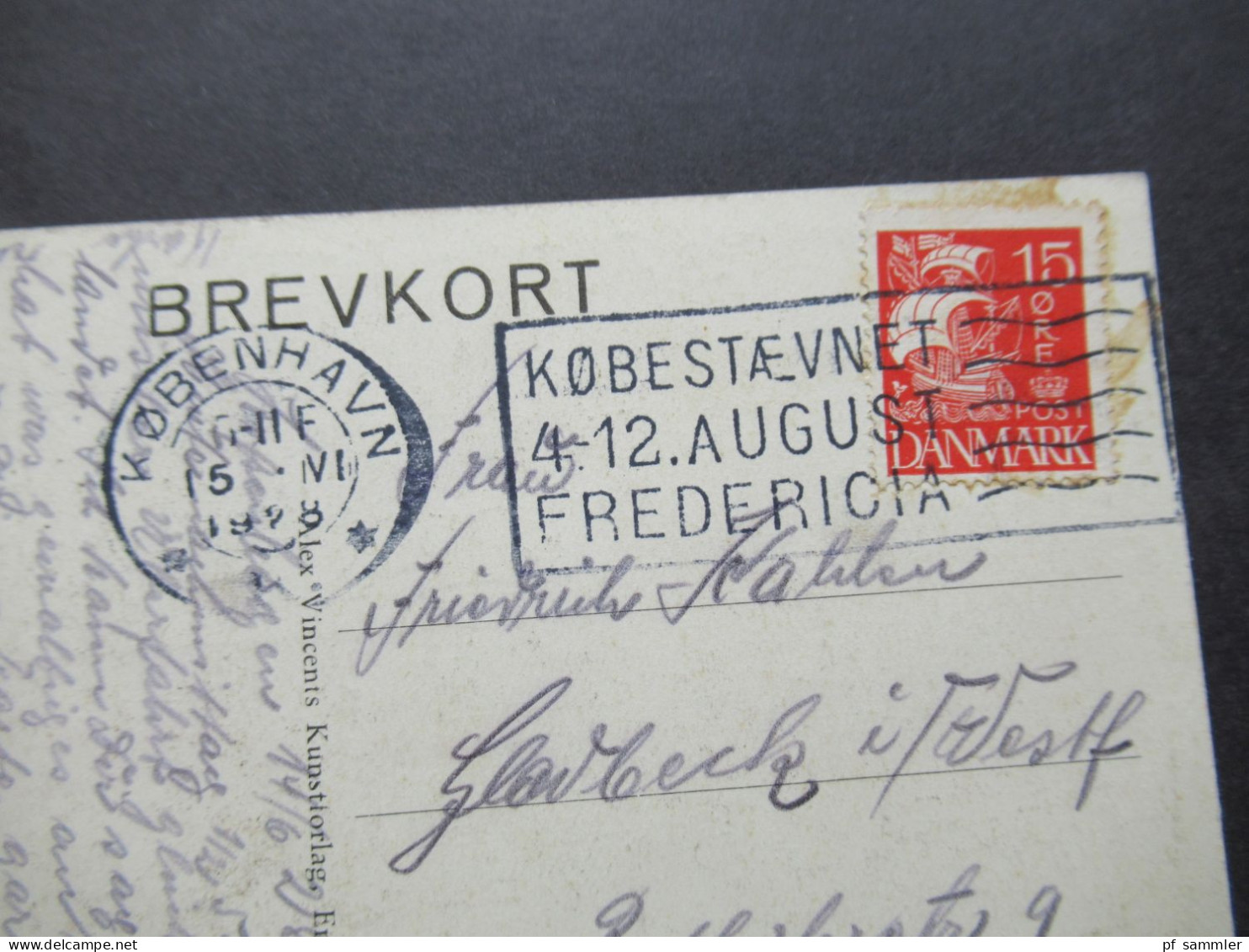 Dänemark 1928 Mi.Nr.168 EF Postkarte Kobenhavn Christiansborg Slot Set Fra Marmorbroen Nach Gladbeck Gesendet - Storia Postale