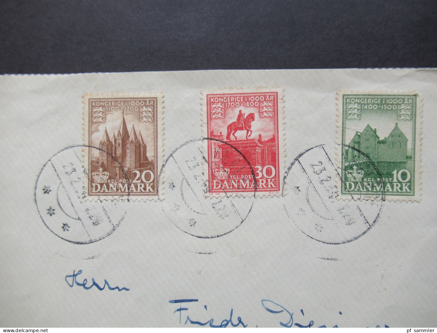 Dänemark 1953 / 55 1000 Jahre Königreich Dänemark MiF Nach Brebach Saar / Saarland Gesendet - Briefe U. Dokumente