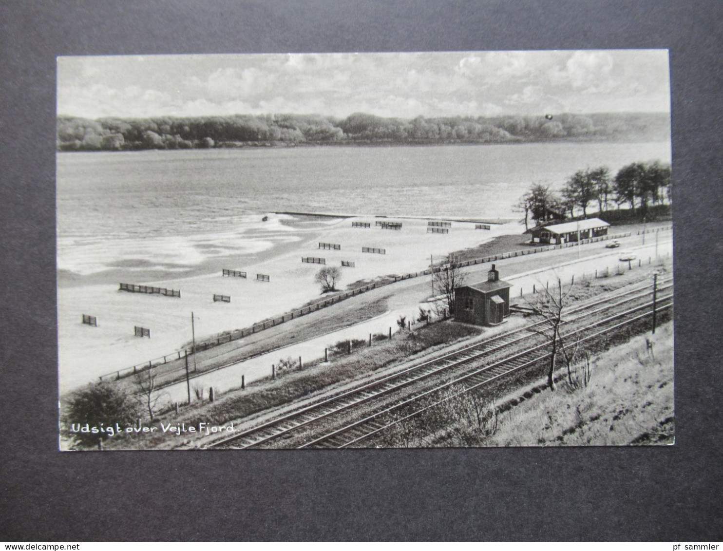 Dänemark 1961 Foto AK Udsigt Over Vejle Fjord Mit Bahnschienen Und Kleines Bahnhäuschen Nach Eschwege Gesendet - Storia Postale