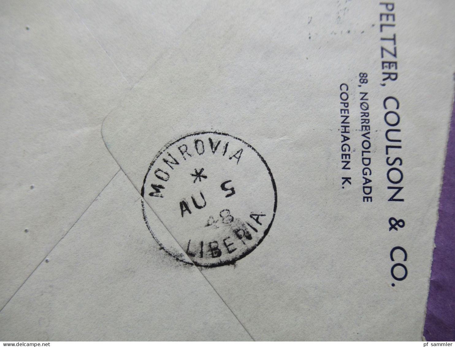 Dänemark 1948 MiF Mit Luftpost Nach Monrovia Liberia British West Africa Mit Ank. Stempel / Schöne Destination! - Cartas & Documentos