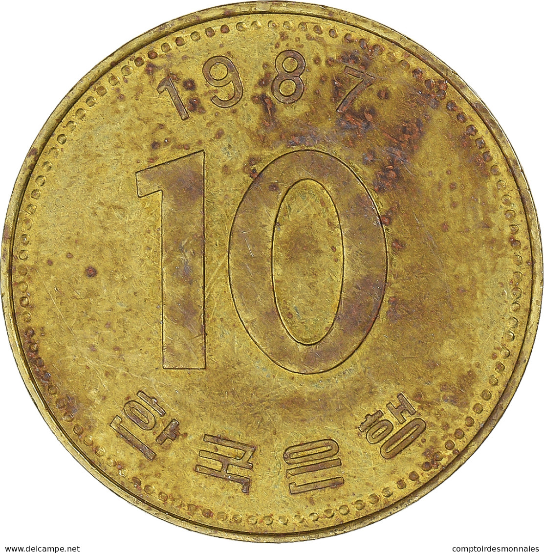 Monnaie, Corée, 10 Won, 1987 - Coreal Del Sur