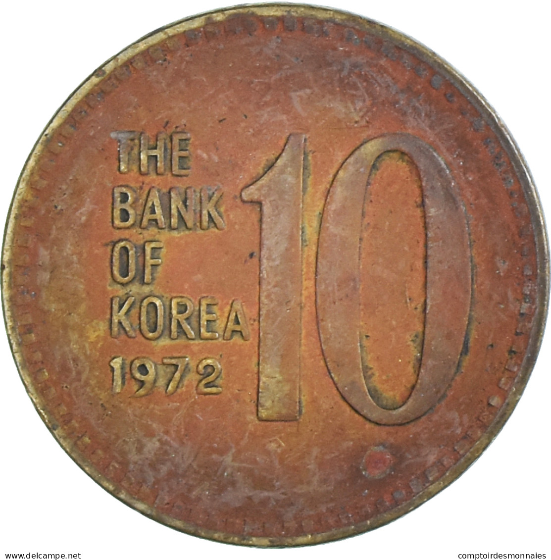Monnaie, Corée, 10 Won, 1972 - Corée Du Sud
