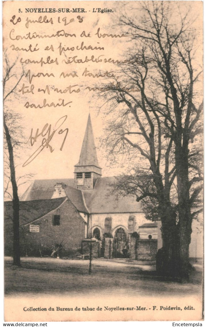 CPA Carte Postale  France Noyelles-sur-Mer  L'église 1903  VM67740 - Noyelles-sur-Mer