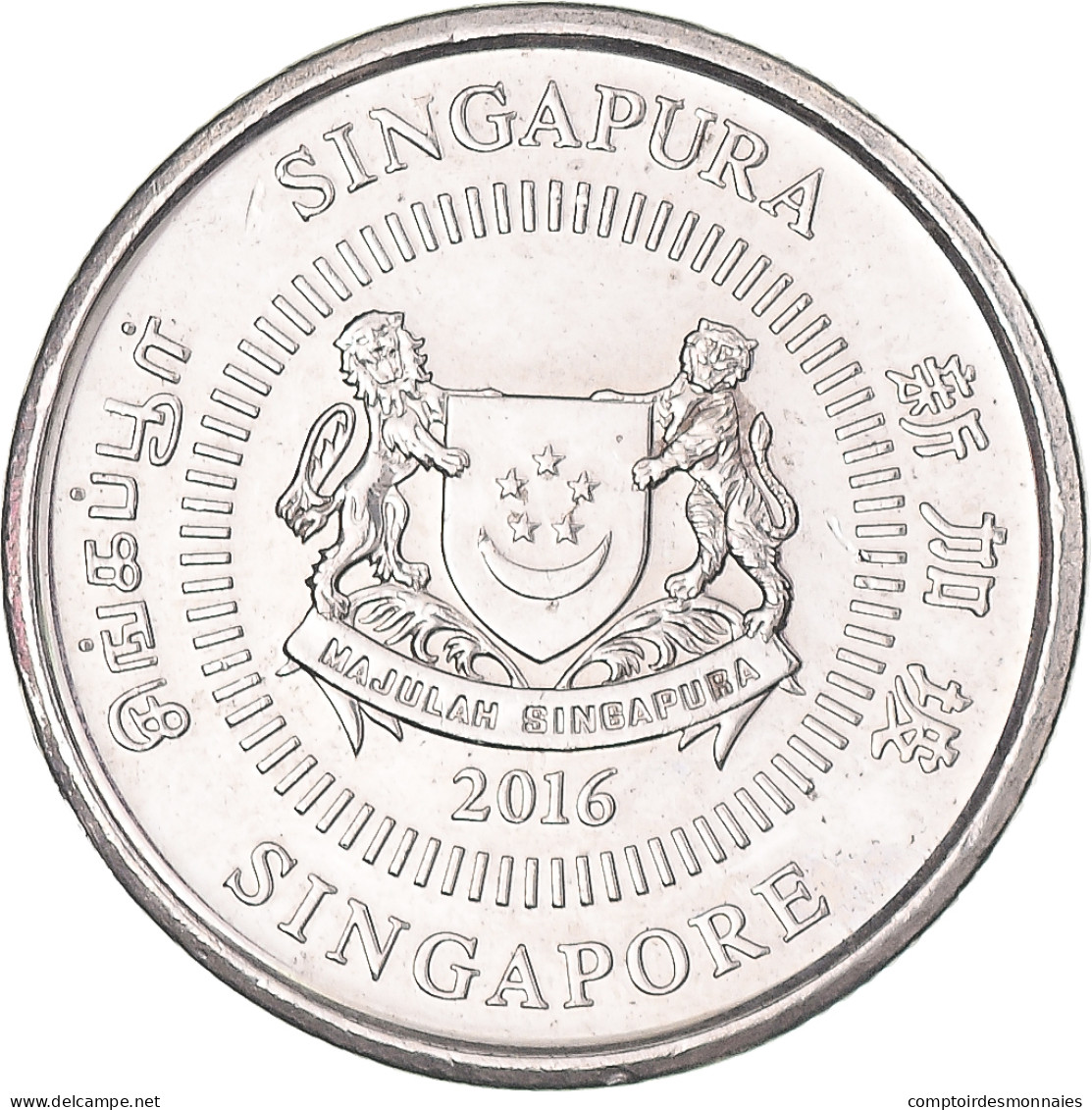 Monnaie, Singapour, 10 Cents, 2016 - Singapour