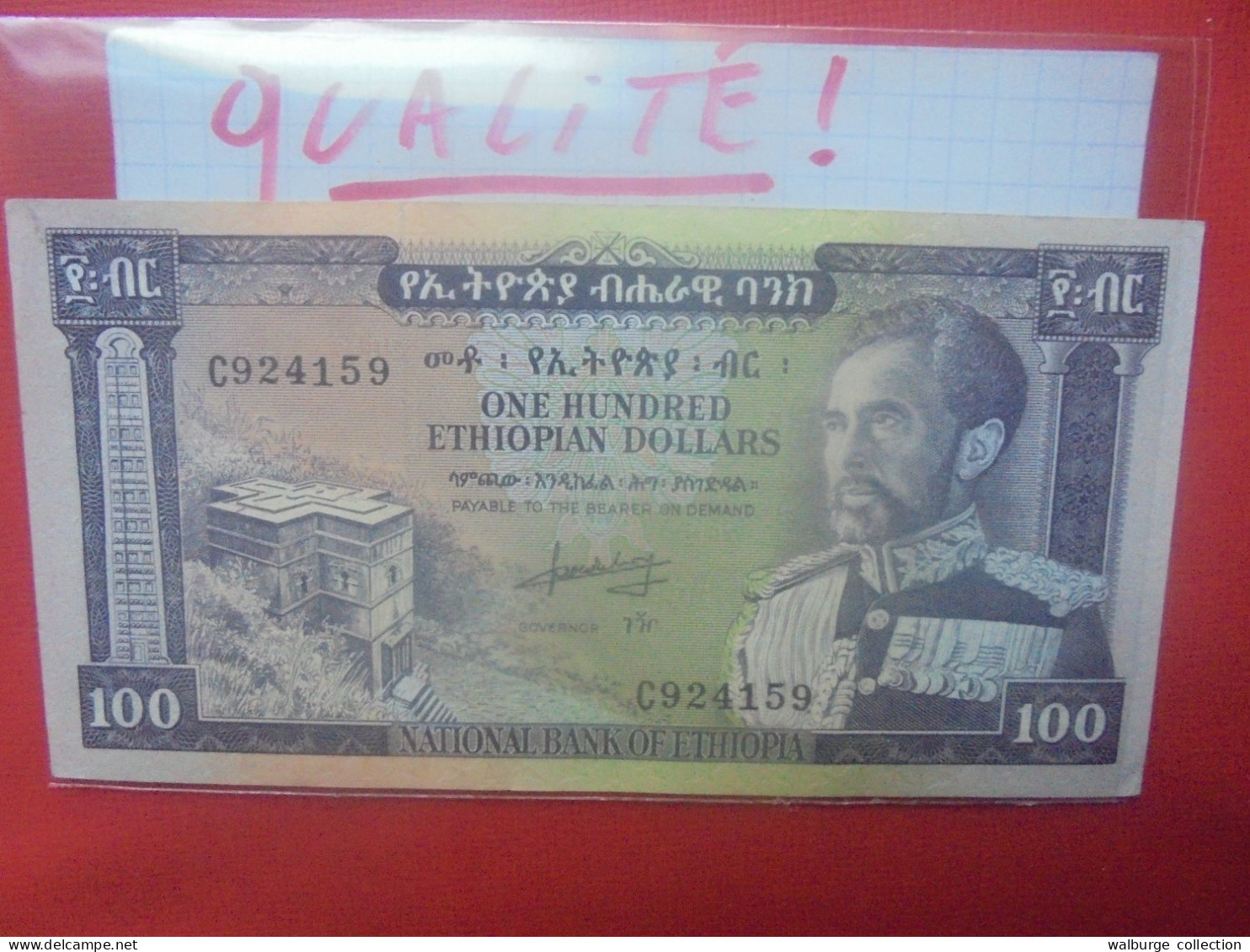 ETHIOPIE 100$ 1966 Circuler Belle Qualité (B.29) - Ethiopie