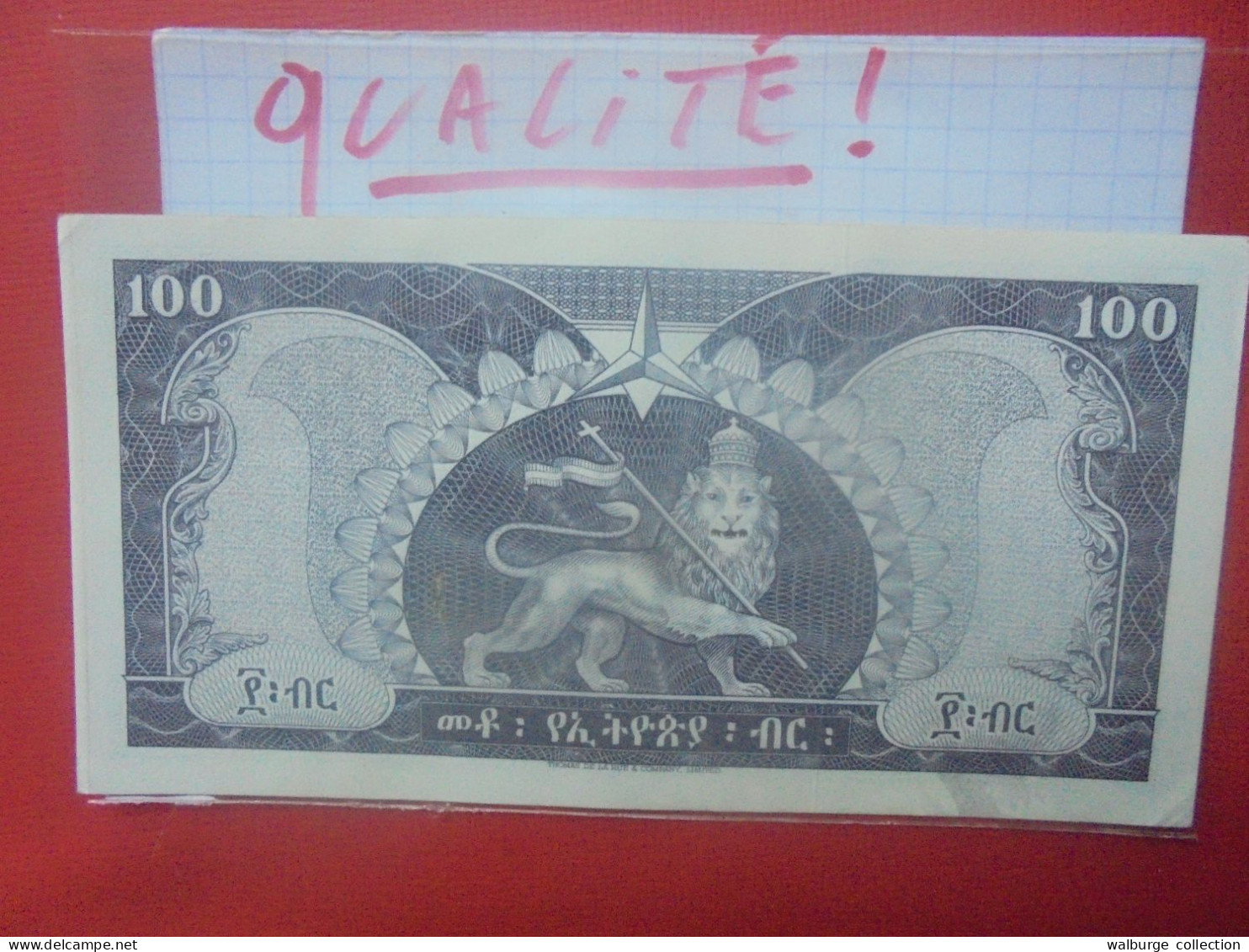 ETHIOPIE 100$ 1966 Circuler Belle Qualité (B.29) - Ethiopia