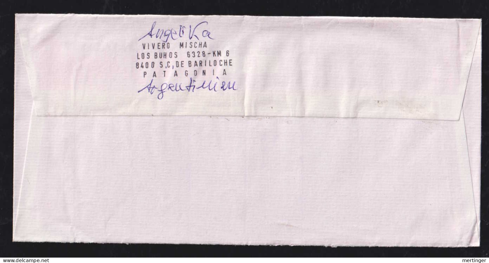 Argentina 2005 Airmail Cover BARLLOCHE Patagonia X GARMISCH Germany Label - Brieven En Documenten