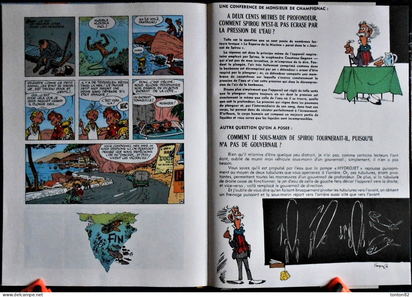 Franquin - Spirou et Fantasio - N° 9 - Le repaire de la murène - Dupuis - ( E.O.1997 ) .