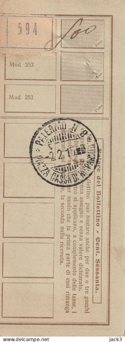 RICEVUTA PACCO POSTALE - 1915 - Pacchi Postali