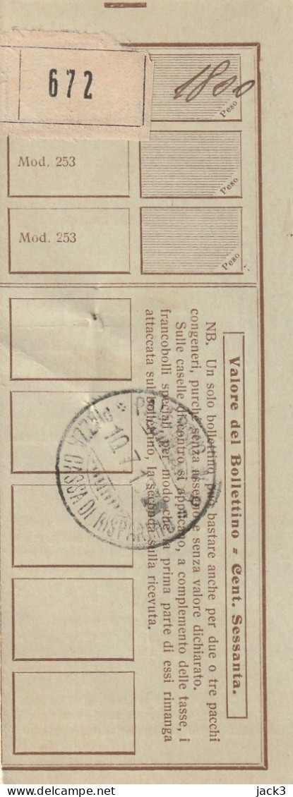 RICEVUTA PACCO POSTALE - 1915 - Postal Parcels