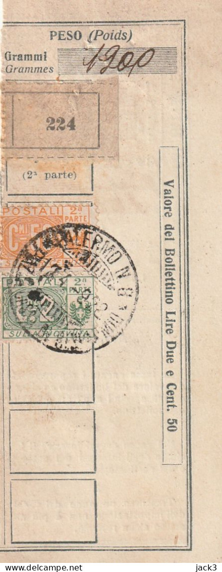 RICEVUTA PACCO POSTALE - 1922 - Postal Parcels