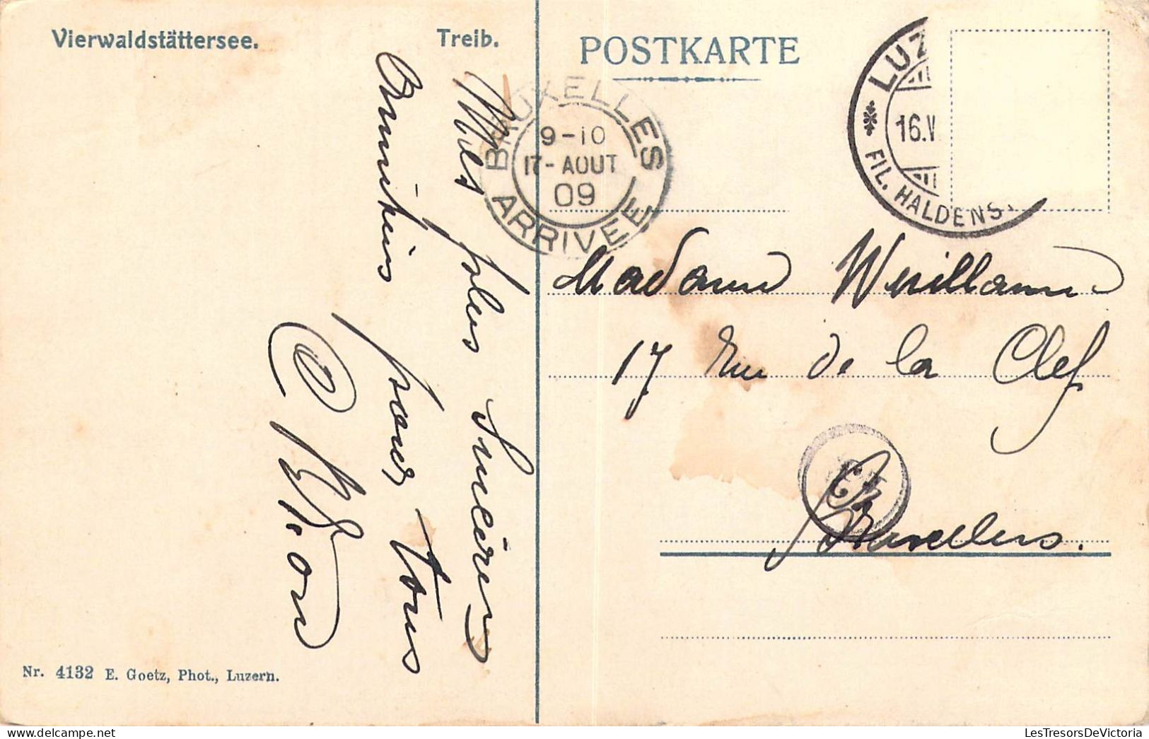 TRANSPORT - BATEAUX - Paquebots - Drapeau Suisse - E Goetz - Carte Postale Ancienne - Steamers