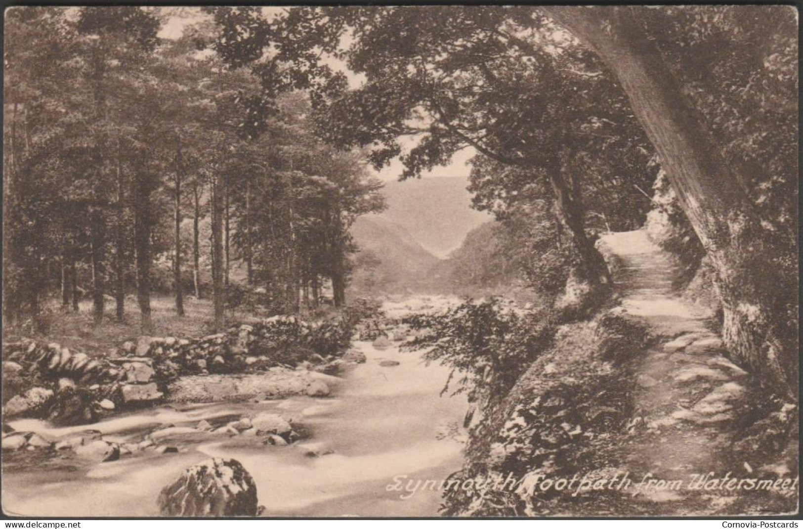 Footpath From Watersmeet, Lynmouth, Devon, 1923 - Frith's Postcard - Lynmouth & Lynton