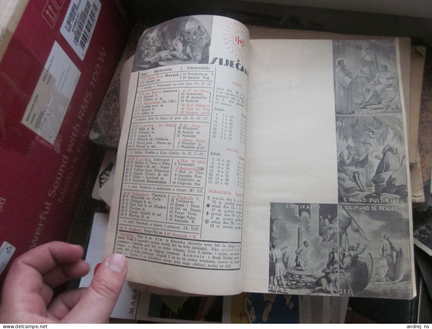 Kalendar 1937 Srca Isusova I Marijina Zagreb 200 Pages - Tamaño Grande : 1921-40