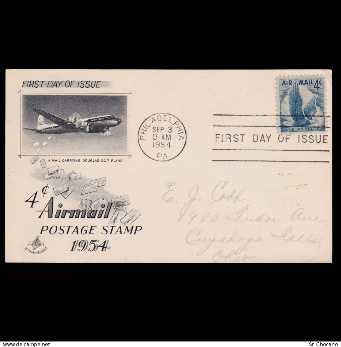US.AIR MAIL.1954.Post Cards.FIRST DAY ISSUE.SCOTT C48 - 1951-1960