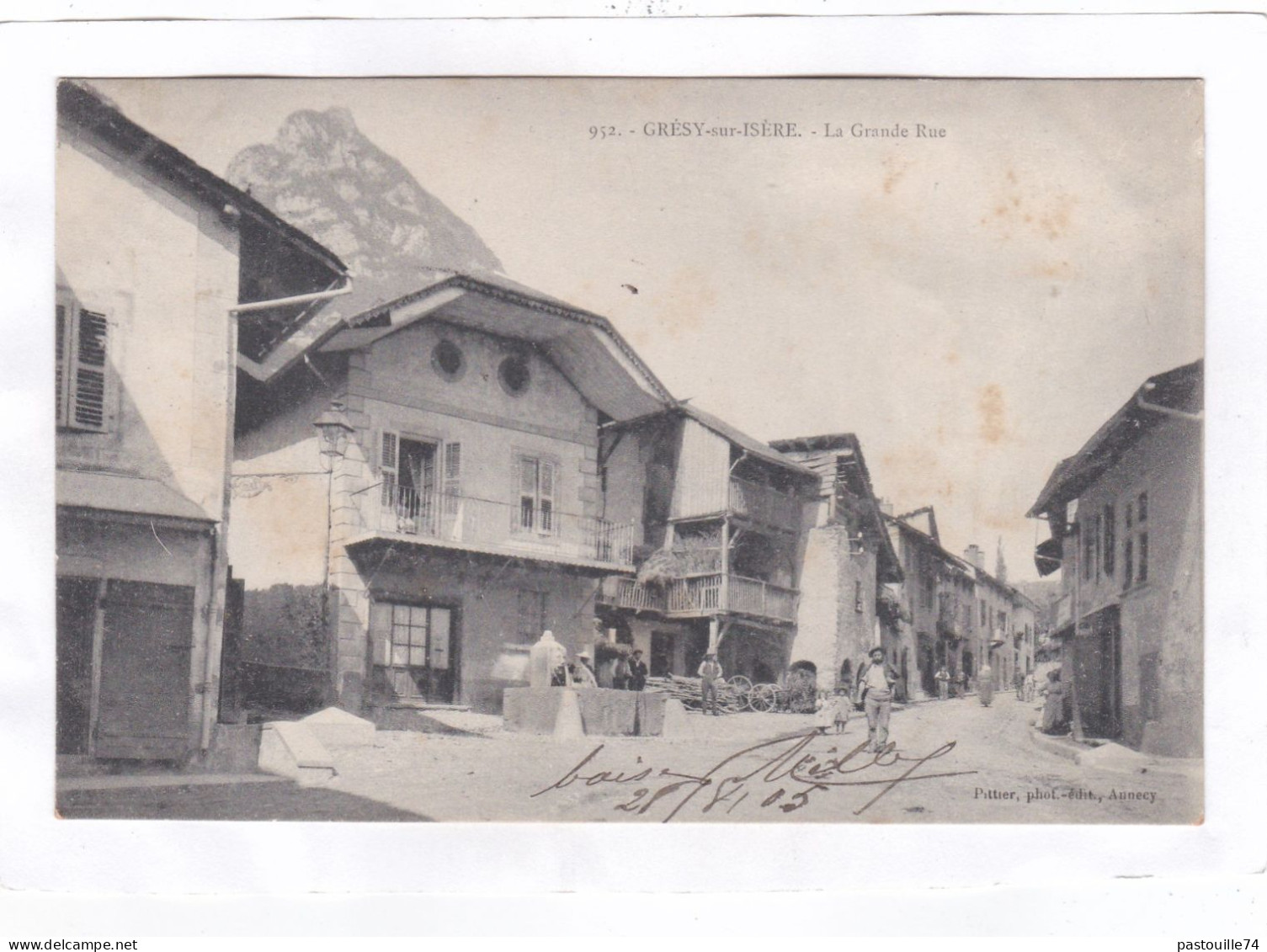 CPA :  14 X 9  -  GRESY-sur-ISERE.  - La Grande Rue - Gresy Sur Isere