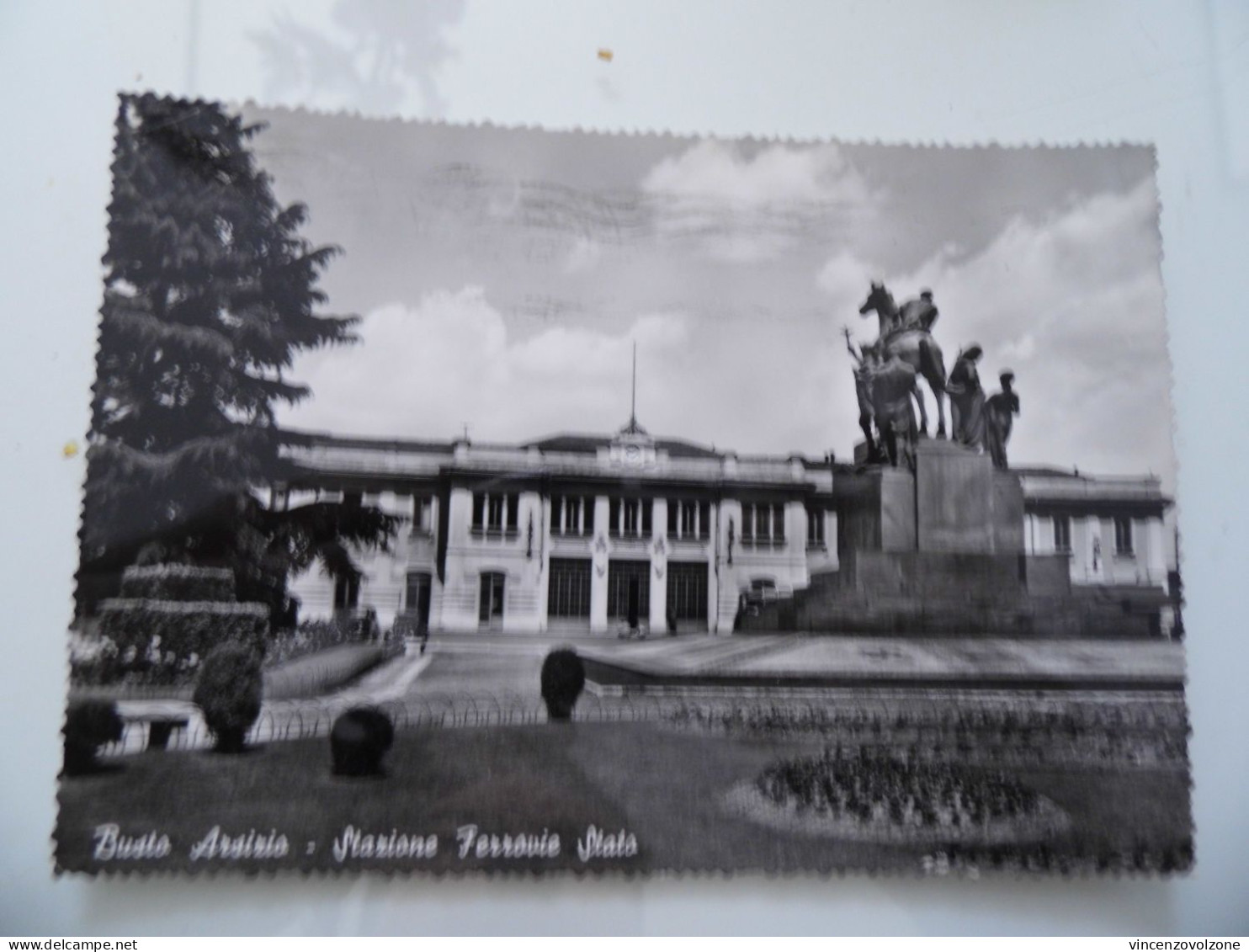 Cartolina Viaggiata "BUSTO ARSIZIO Stazione Ferrovie Stato" 1958 - Busto Arsizio