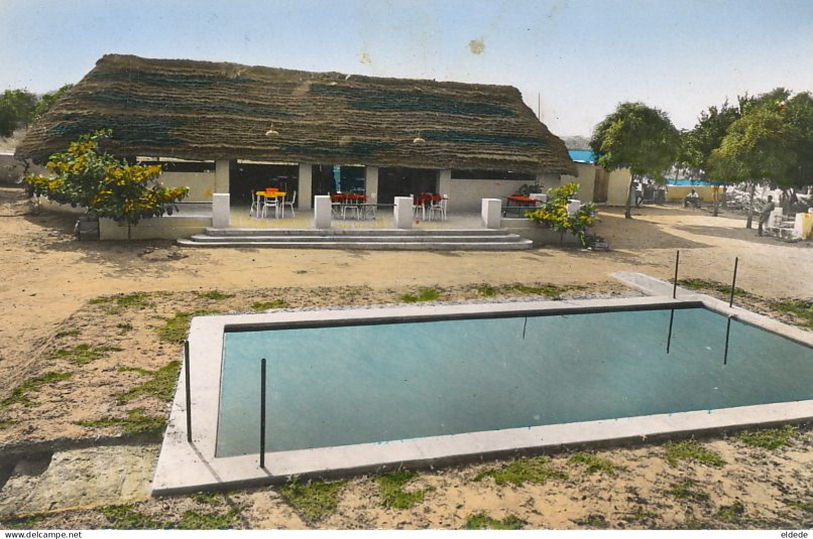 Hand Colored Swimming Pool French Guinea  Sambailo Hotel Campement Wilfart - Swimming