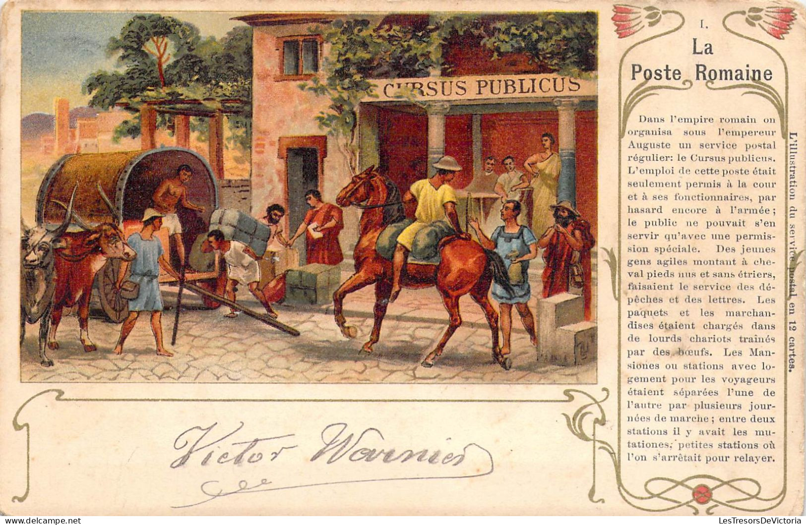 METIERS - La Poste Romaine - Carte Postale Ancienne - Autres & Non Classés