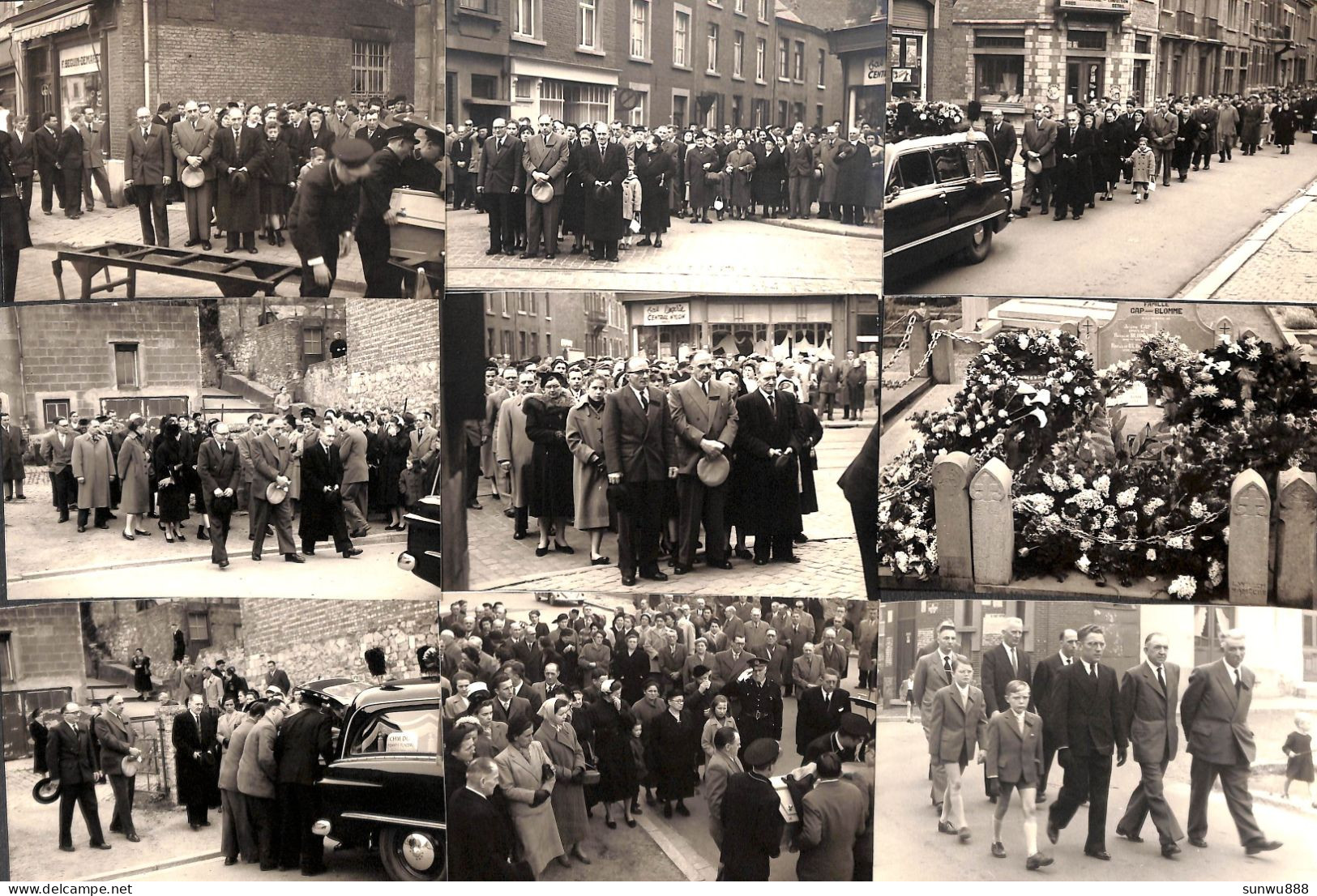 Lot 95 Cartes Photo (Gevaert Agfa) Funérailles Corbillard Obsèques Levée Du Corps Eglise Cimetière Belgique - Funerali