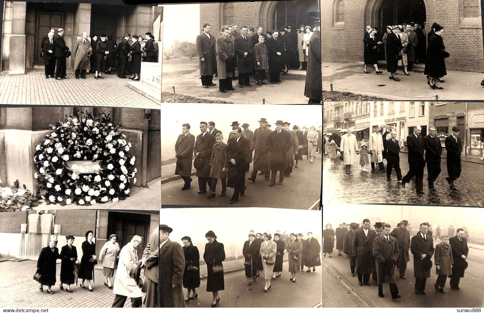 Lot 95 Cartes Photo (Gevaert Agfa) Funérailles Corbillard Obsèques Levée Du Corps Eglise Cimetière Belgique - Funerali