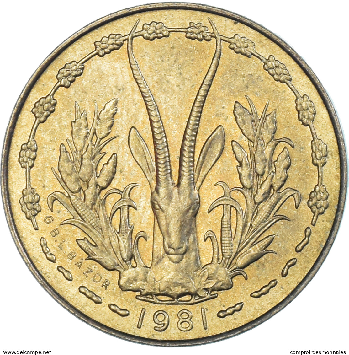 Monnaie, Communauté économique Des États De L'Afrique De L'Ouest, 5 Francs - Ivory Coast