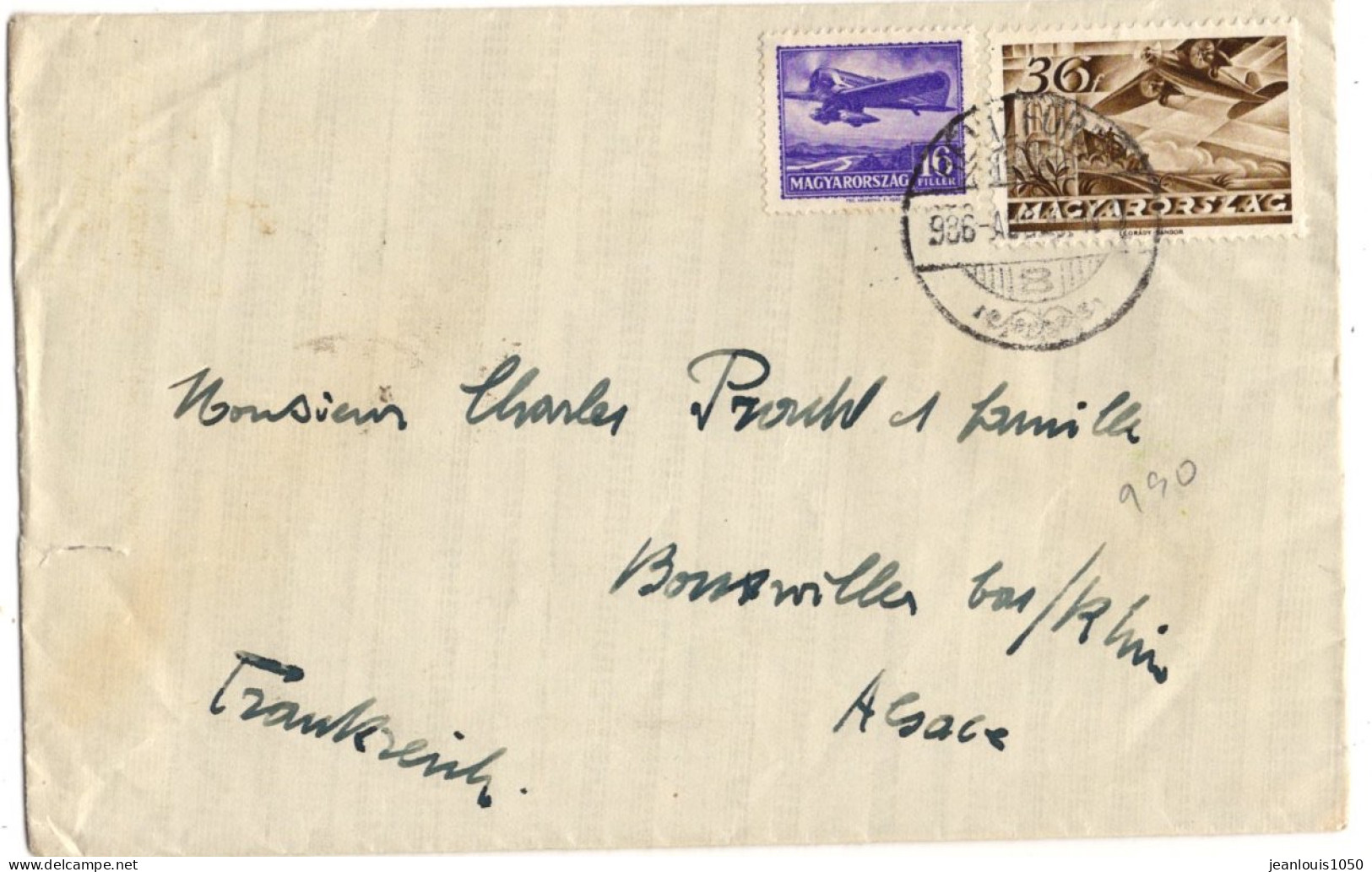 HONGRIE YT  PA N°27 Et 37 OBLITERES SUR LETTRE POUR LA FRANCE - Postmark Collection