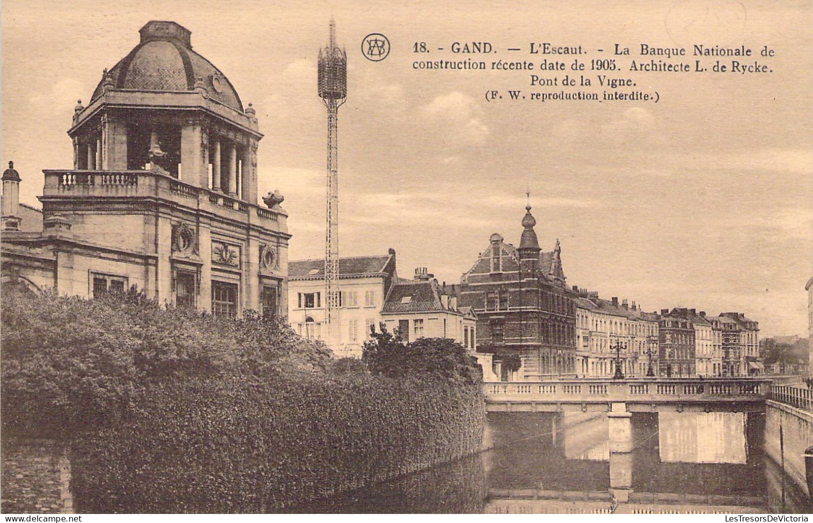 BELGIQUE - GAND - L'escaut - La Banque Nationale - Carte Postale Ancienne - Gent