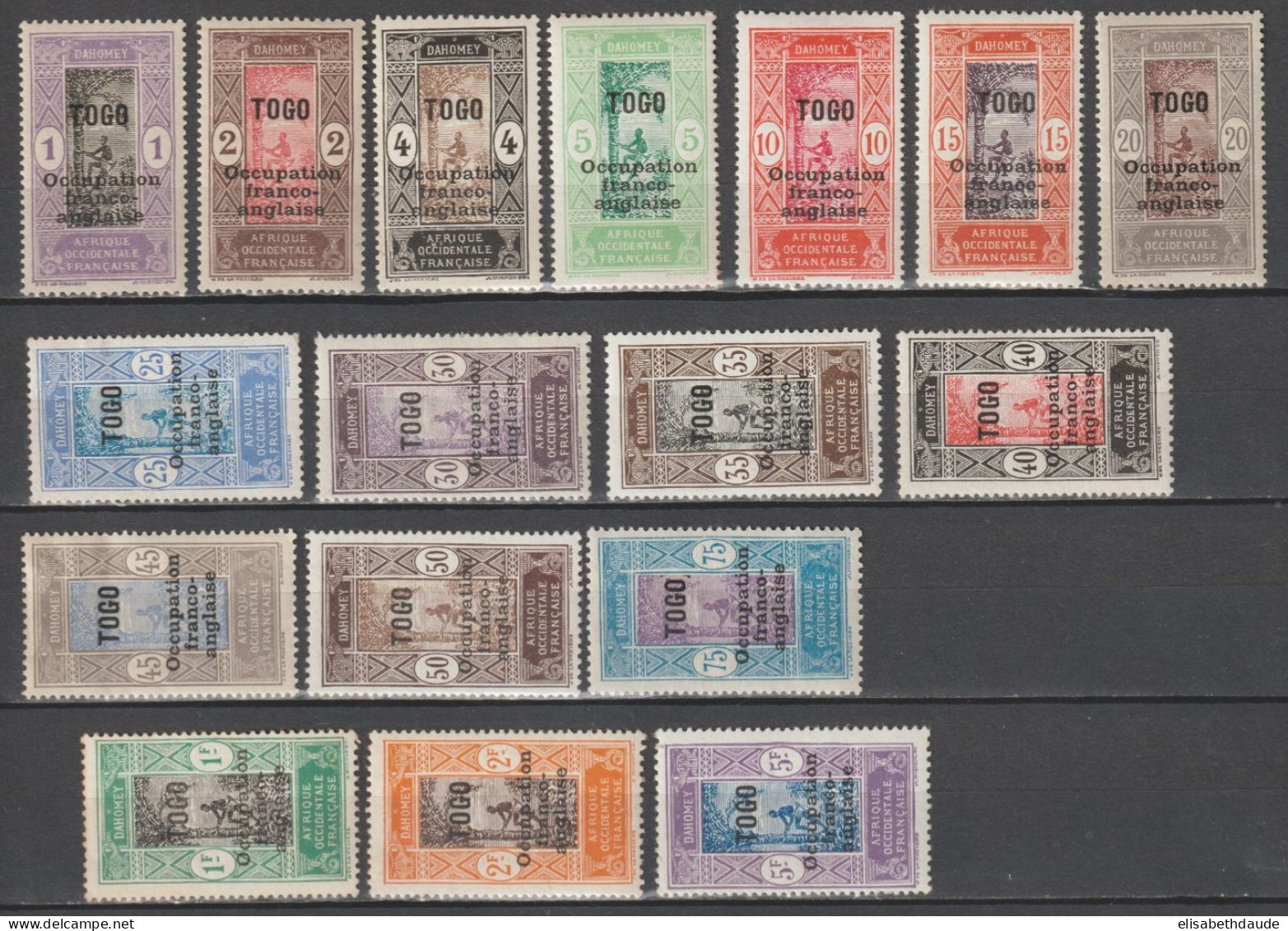 TOGO - 1916 - YVERT N° 84/100 * MH - COTE = 85 EUR. - Unused Stamps