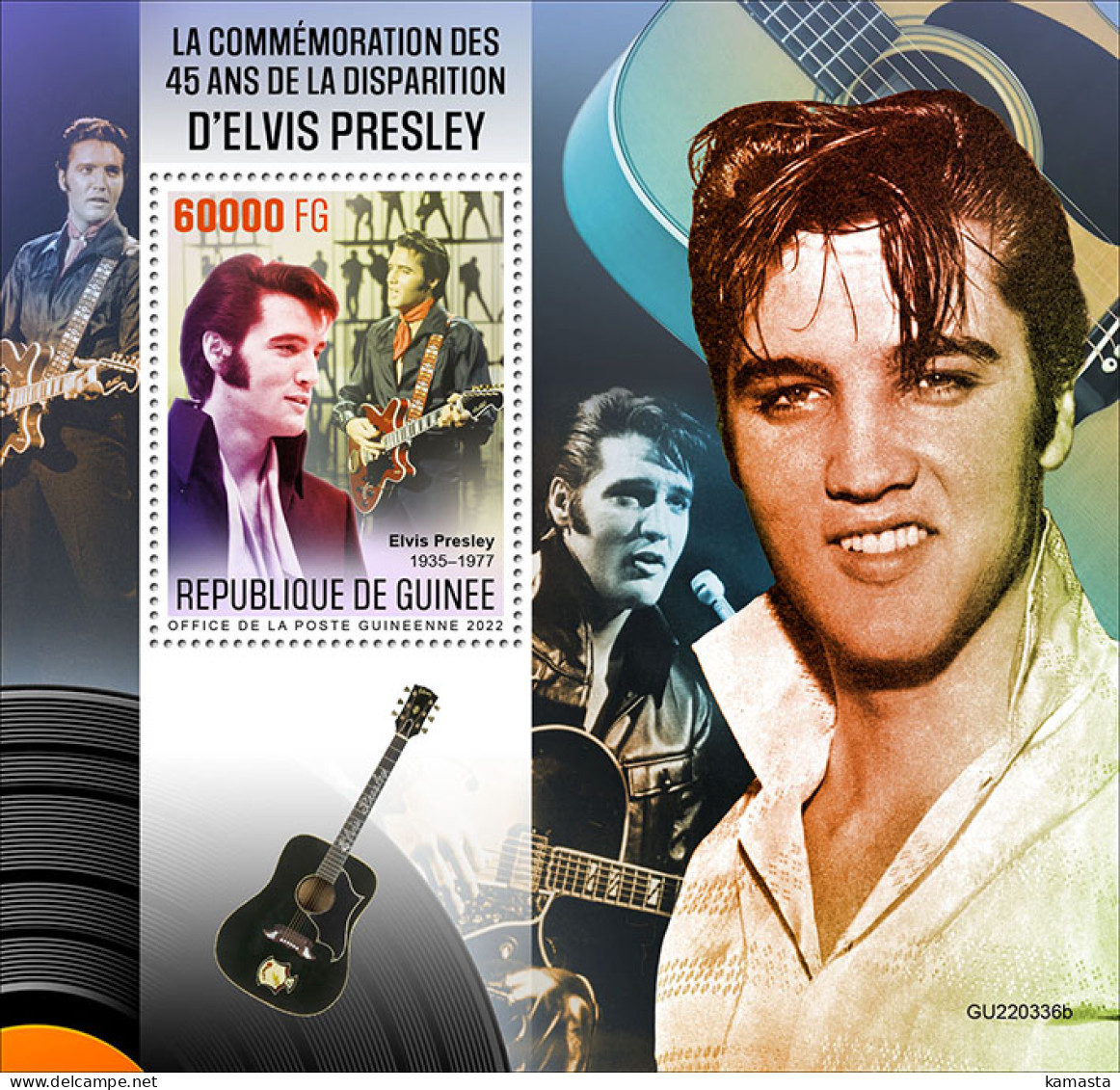 Guinea  2022 Elvis Presley. (336b) OFFICIAL ISSUE - Musique