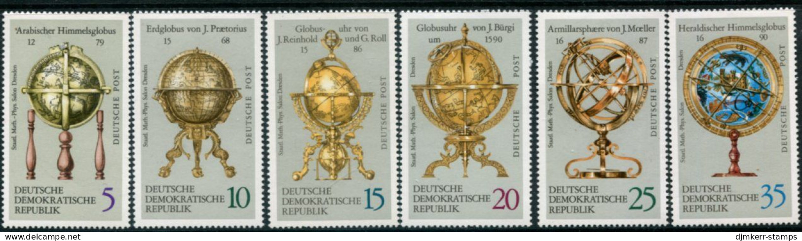 DDR / E. GERMANY 1972 Terrestrial And Celestial Globes MNH / **.  Michel 1792-97 - Ungebraucht