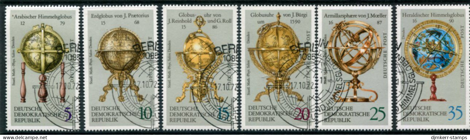 DDR / E. GERMANY 1972 Terrestrial And Celestial Globes Used.  Michel 1792-97 - Used Stamps