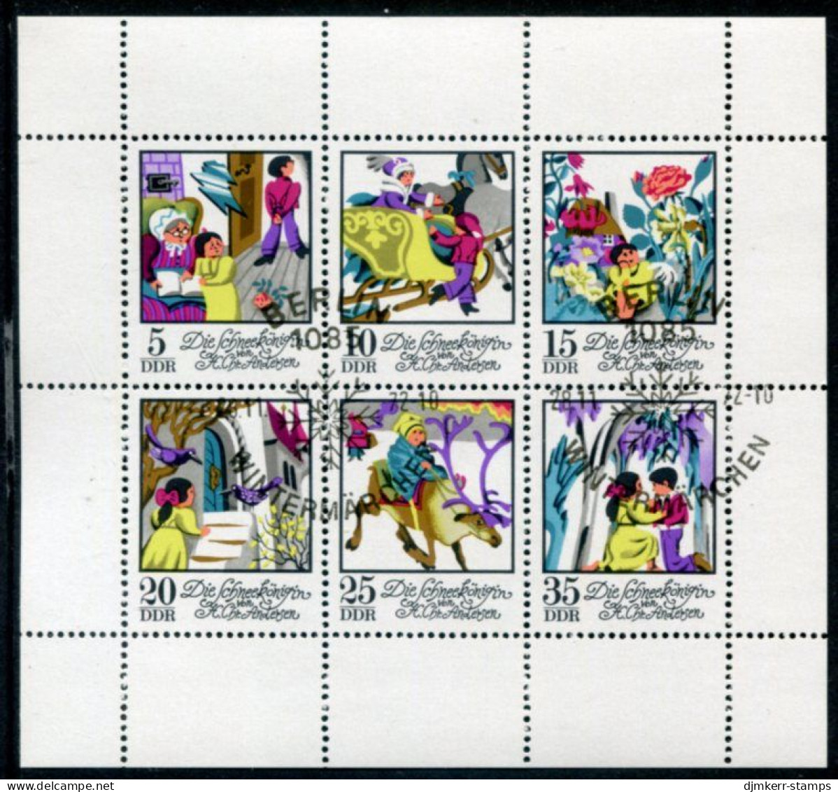 DDR / E. GERMANY 1972 Traditional Tales: The Snow Queen Sheetlet Used.  Michel 1801-06Kb - Oblitérés