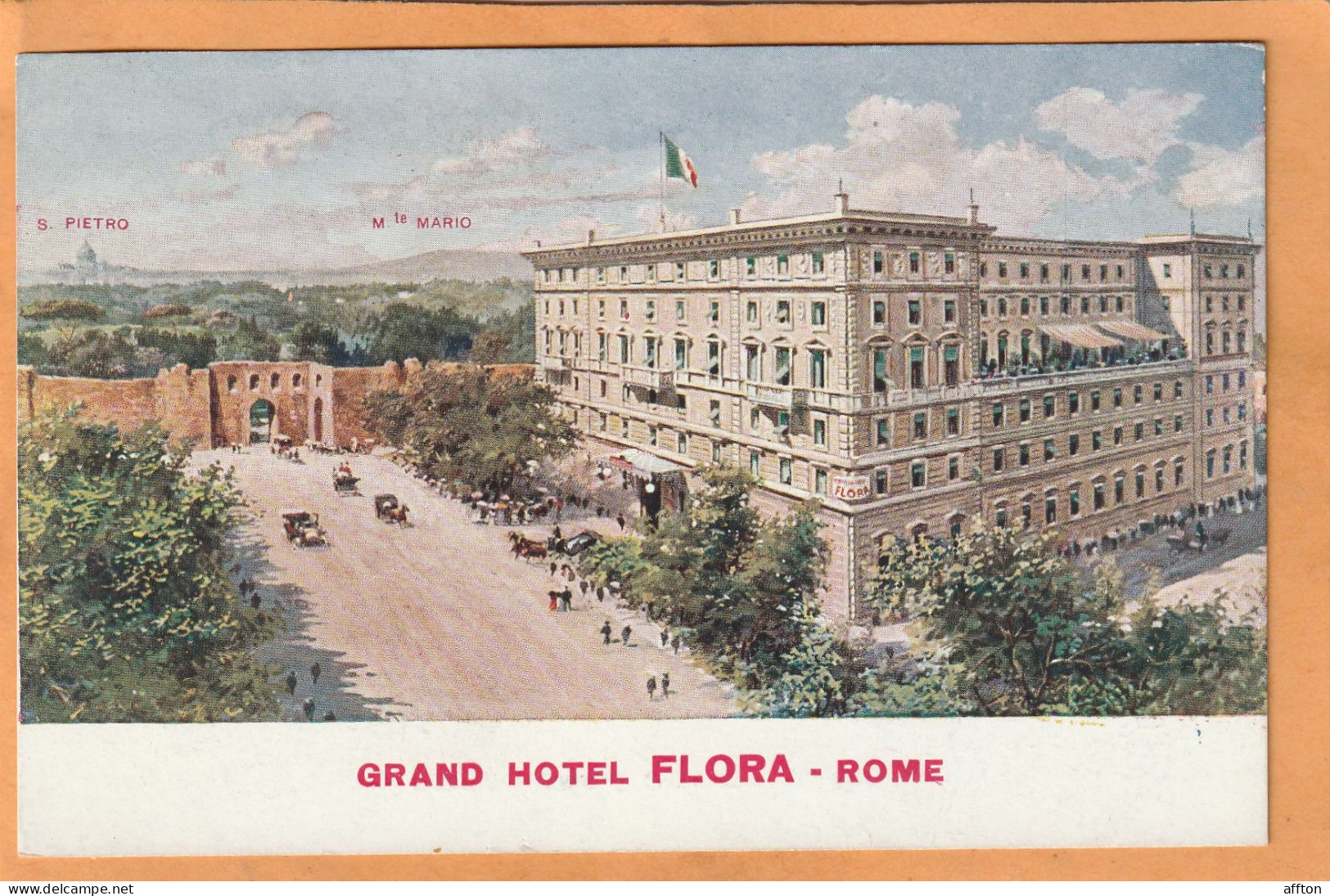 Rome Grand Hotel Flora Italy Old Postcard - Cafes, Hotels & Restaurants