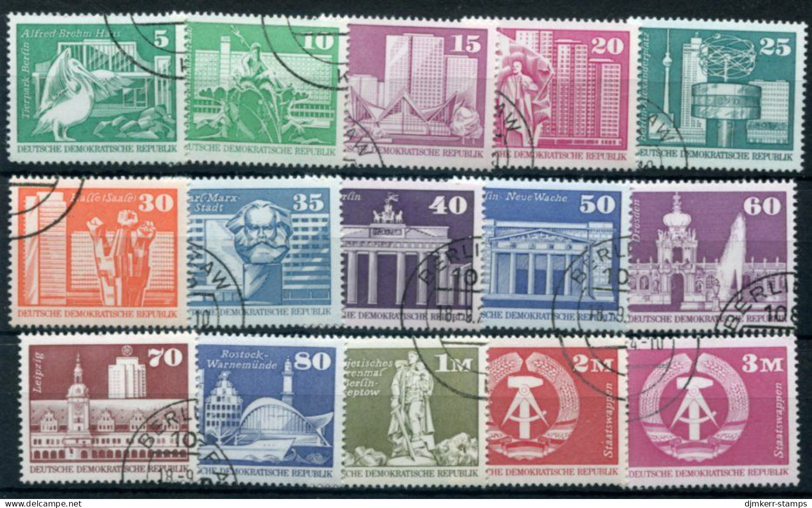DDR / E. GERMANY 1973-74 Buildings Definitives Used. - Used Stamps